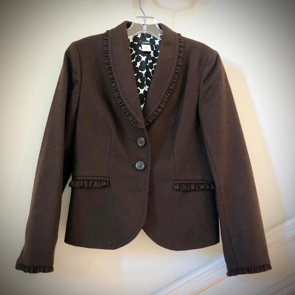 J. Crew Jackets & Blazers - J. Crew Brown Felted Wool 3-Button Blazer Size 6